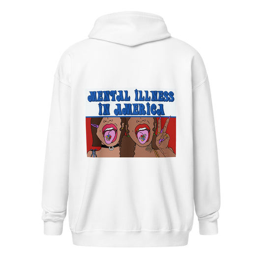 Mental Illness in America heavy blend zip hoodie