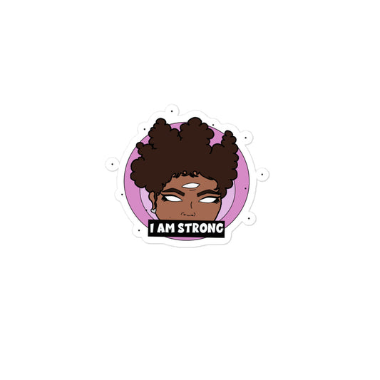 Positive Affirmation sticker - I AM STRONG (pink)