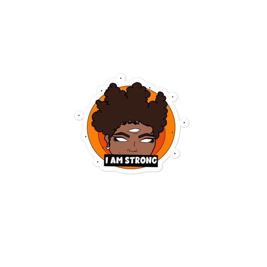 Positive Affirmation sticker - I AM STRONG (orange)