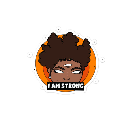Positive Affirmation sticker - I AM STRONG (orange)