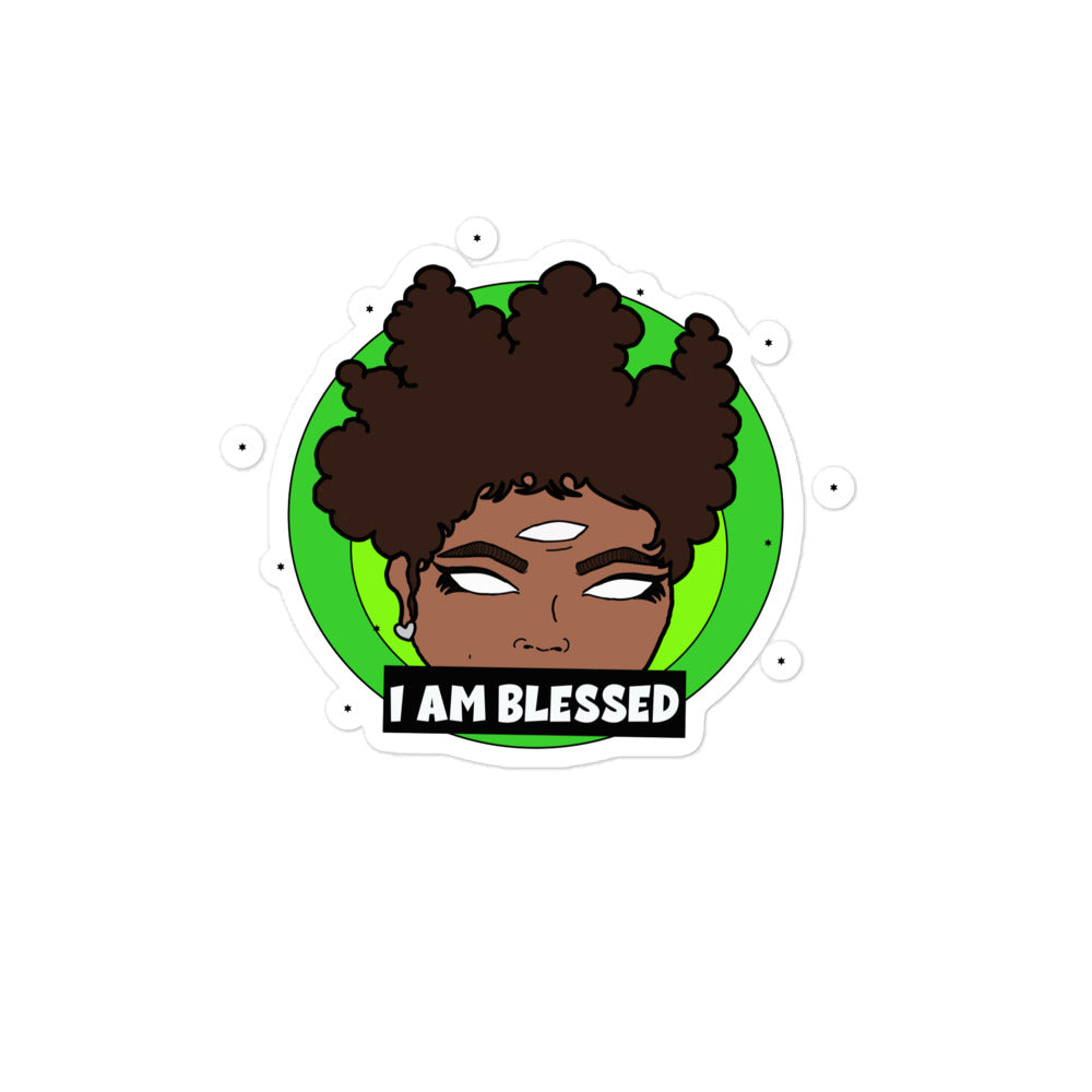 Positive Affirmation sticker - I AM BLESSED (green)